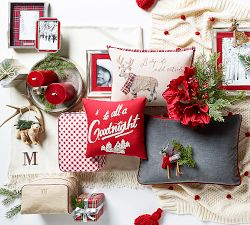 Monogram Velvet Contrast Pillow Cover