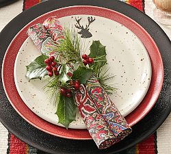 Botanical Evergreen Handcrafted Napkin Rings - Set of 4