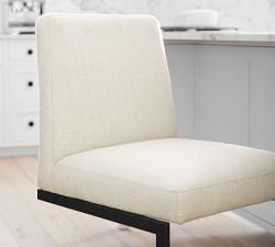 Classic Metal Cantilever Upholstered Stool