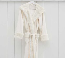 Ivory Alpaca Faux Fur Robe