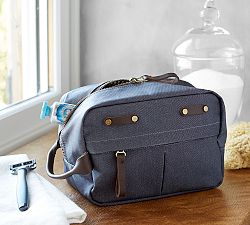 Jasper Blue Canvas Toiletry Case