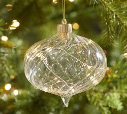 Lit Twist Glass Ornament - Wide Onion