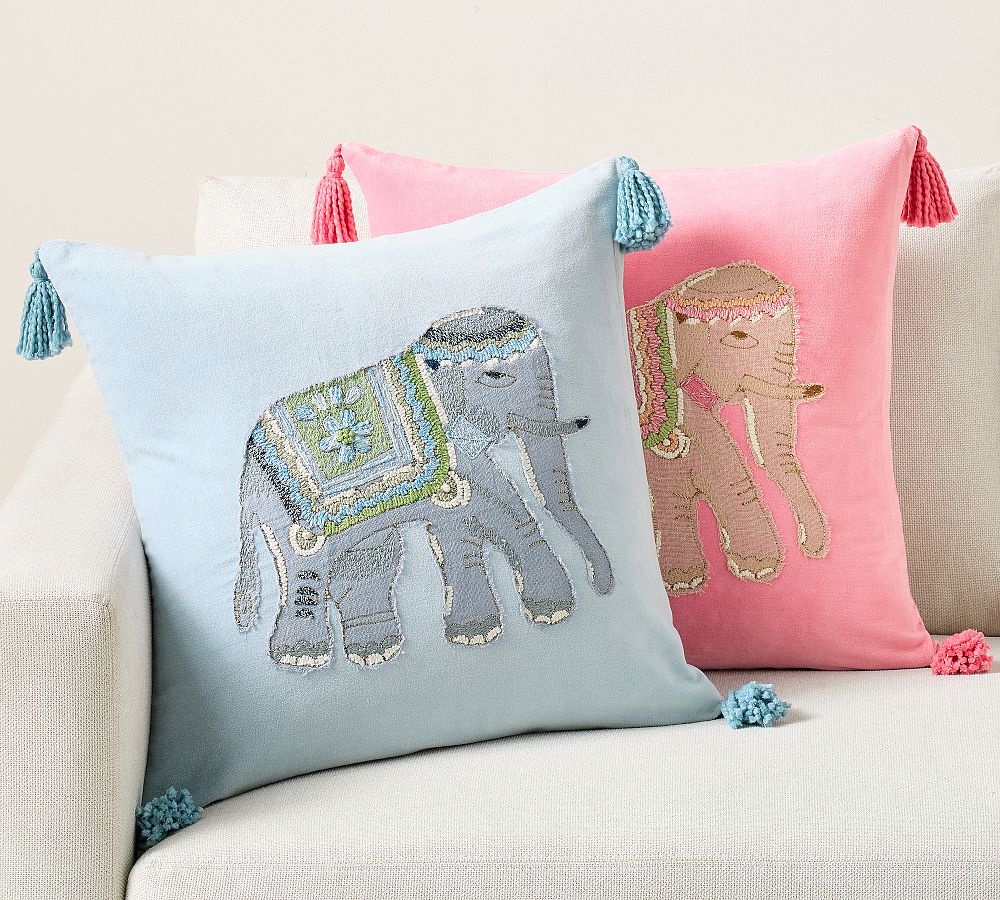 Roller Rabbit Elephant Decorative Pillow Cover by Pottery Barn