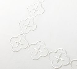 Trellis Embroidered Organic Percale Duvet Cover