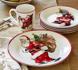 Painted Santa Claus Mugs, Mixed Set of 4