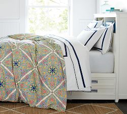 Penelope Medallion Organic Percale Duvet Cover