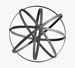 Rustic Gray Sphere Sculpture