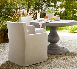 Jake Slipcovered Outdoor Dining Side Chair &amp; Armchair