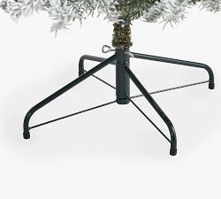 Lit Slim Flocked Nova Scotia Spruce Faux Christmas Tree