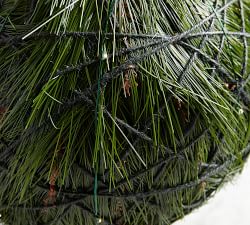 Light Up Faux Evergreen Spheres - Set of 2