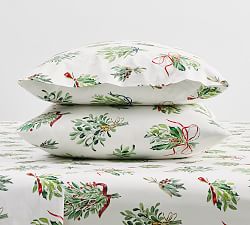 Mistletoe Organic Percale Pillowcases - Set of 2