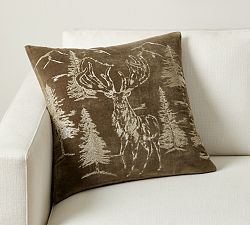 Moose Creek Metallic Embroidered Pillow Cover