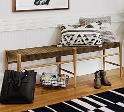 Thomas Woven Leather Bench
