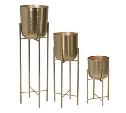 Warren Gold Stand Planters - Set of 3