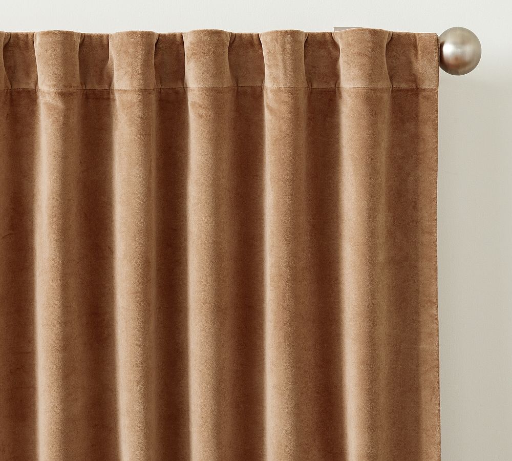 Velvet Twill Blackout Curtain - Cognac, 50" W x 84" L