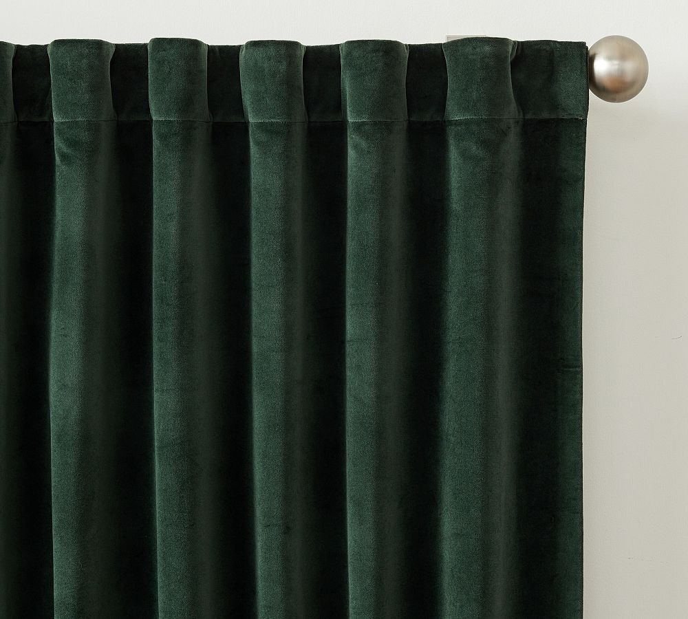 Velvet Twill Blackout Curtain - Hunter, 50" W x 84" L
