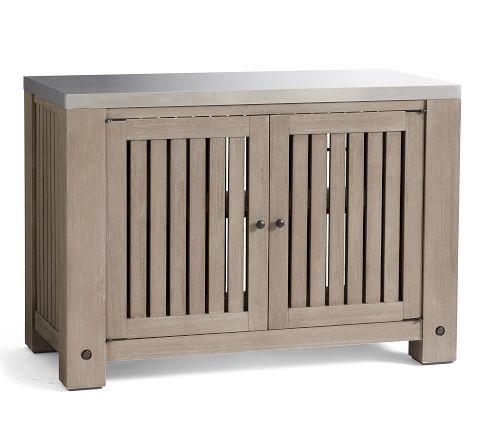 Abbott Kitchen Outdoor Double Cabinet, Grey Wash