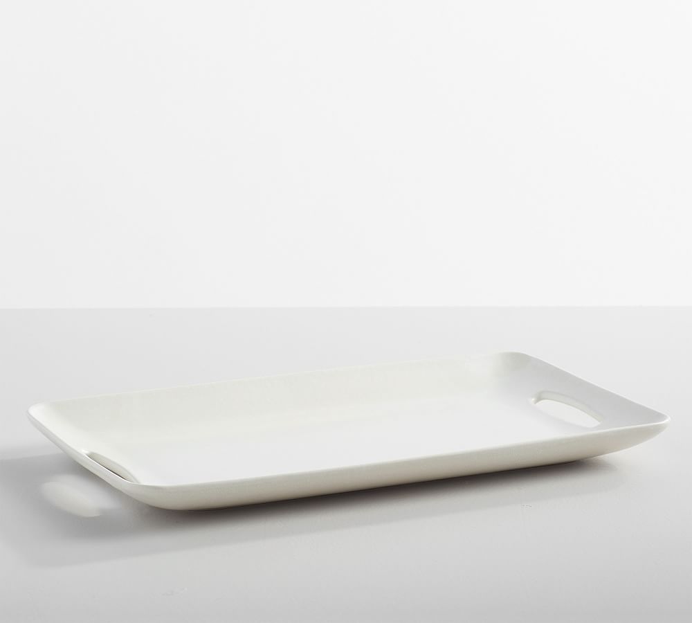 Mason Stoneware Rectangular Serving Trays - Large - Ivory