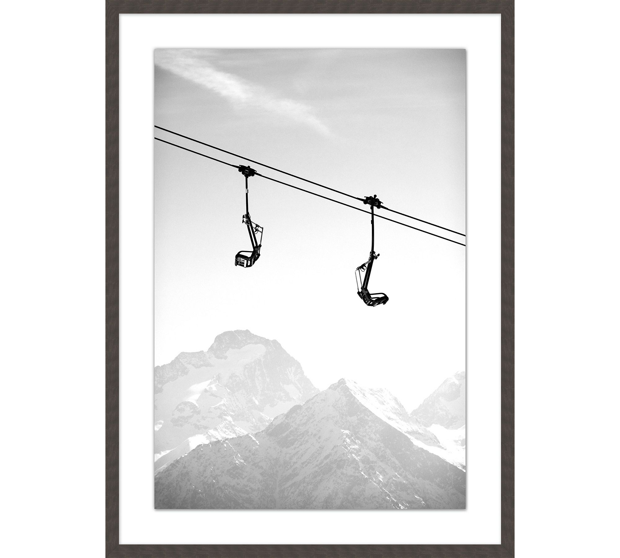 Ski Lift Diagonal Framed Print