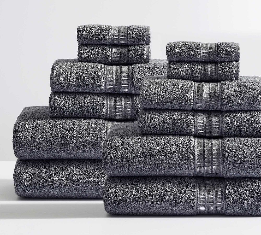 Hydrocotton Towel Bundles - Heathered Charcoal, Set of 12