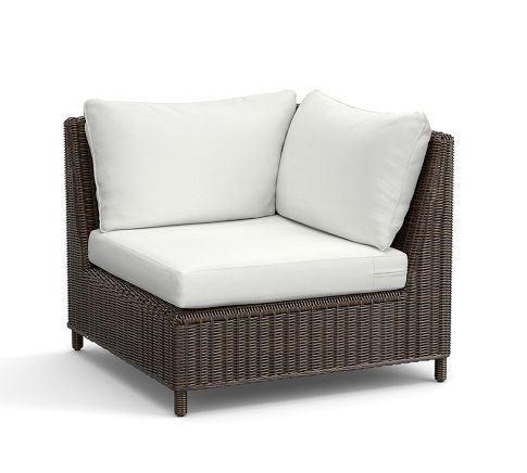 Cushion Cover Only: Torrey Outdoor Sectional Corner Chair, HP Canvas; Natural