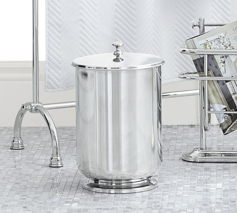 Polished Nickel Bathroom Trash Can