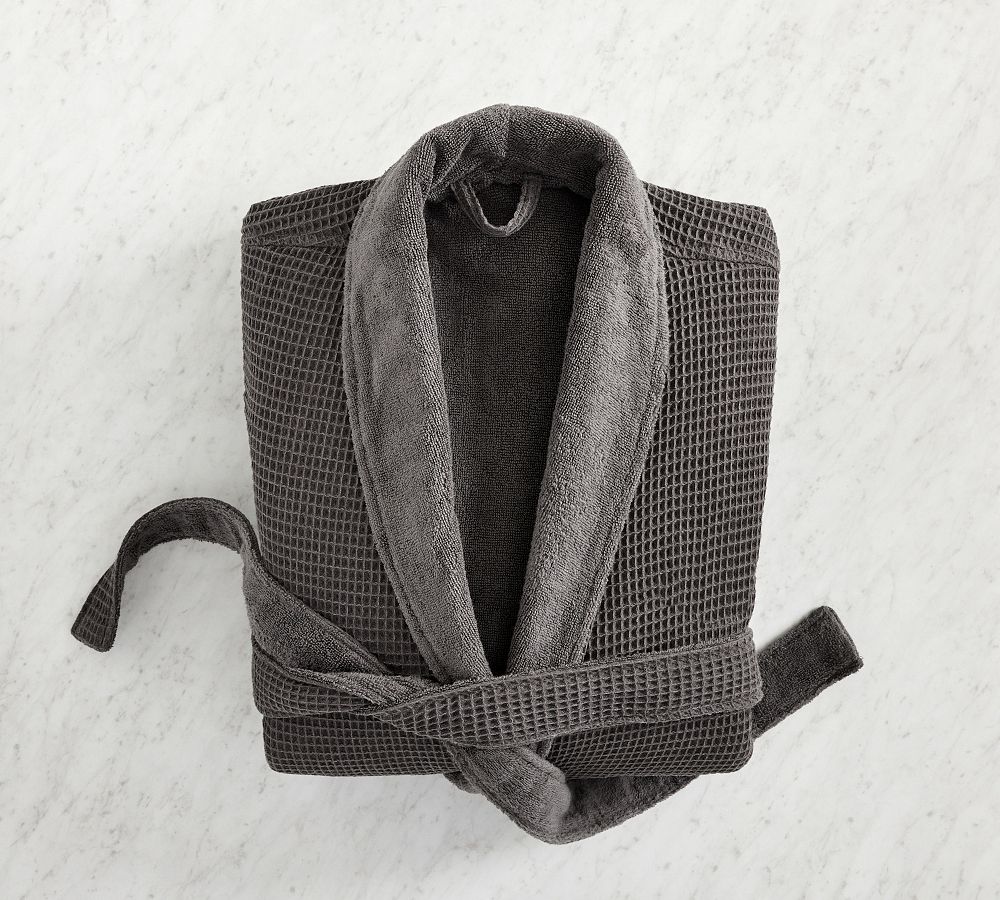 Waffle Weave Resort Robe - Charcoal, Large