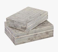 Open Box: Etched Black & White Box, Set Of 2