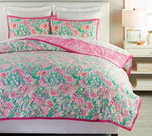 Lilly Pulitzer Lilly of the Jungle Reversible Cotton Quilt