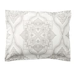 Open Box: Sonya Medallion Percale Sham, Standard Set of 2 - Gray