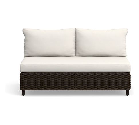 Torrey Sectional Cushion Cover Armless Loveseat, High Performance Canvas; Natural