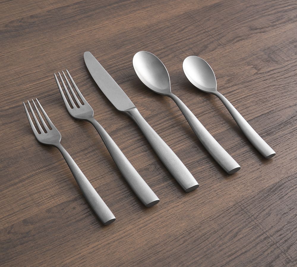 Collins Stainless Steel Flatware Sets - 20-Piece Set - Tumbled