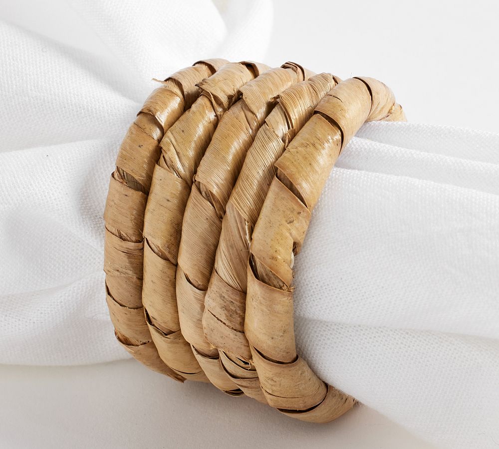 Malibu Handcrafted Seagrass Napkin Rings - Set of 4 - Set of 4