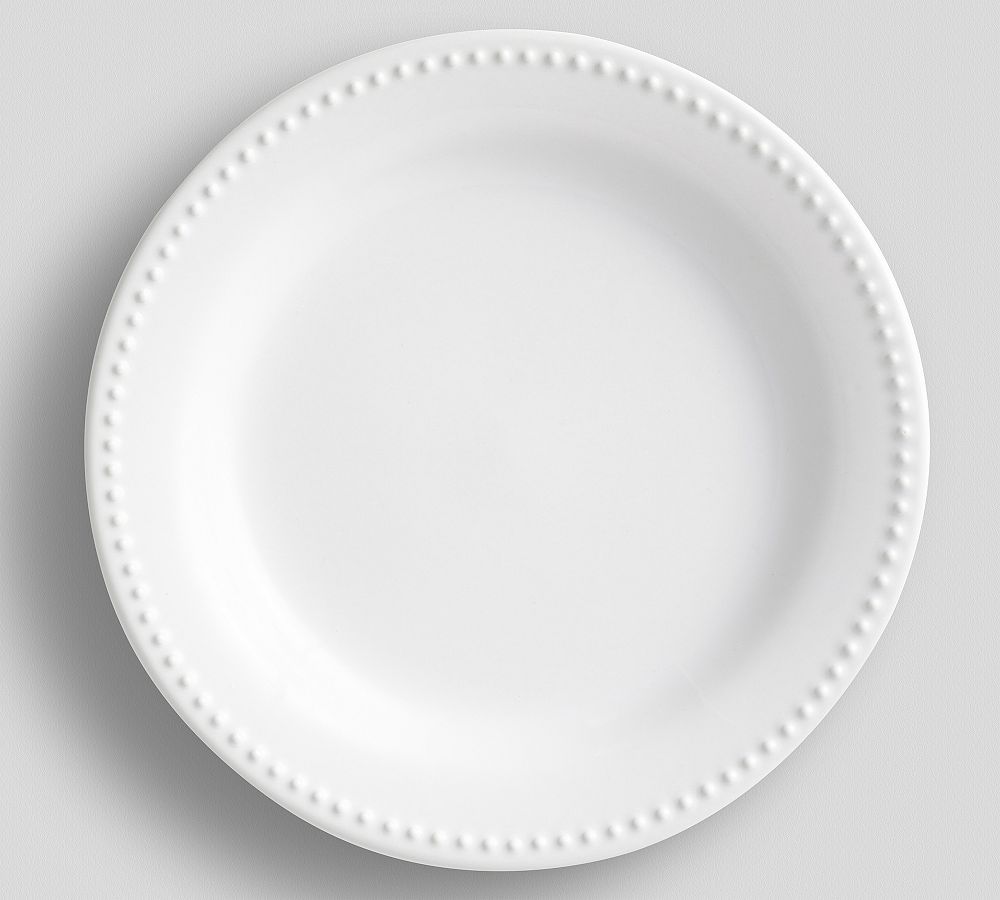 Emma Beaded Stoneware Dinner Plates - Set of 4 - True White