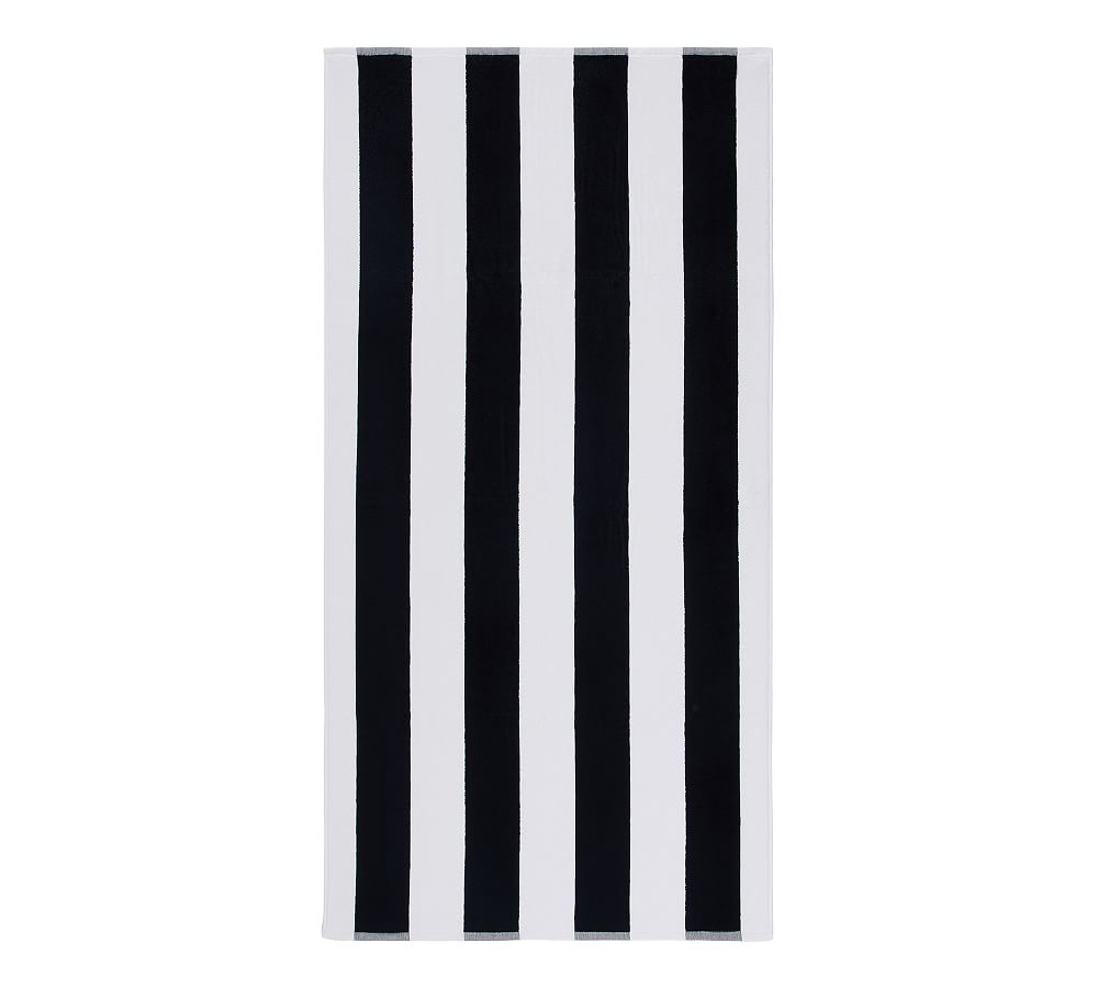 Classic Awning Striped Towel - Black