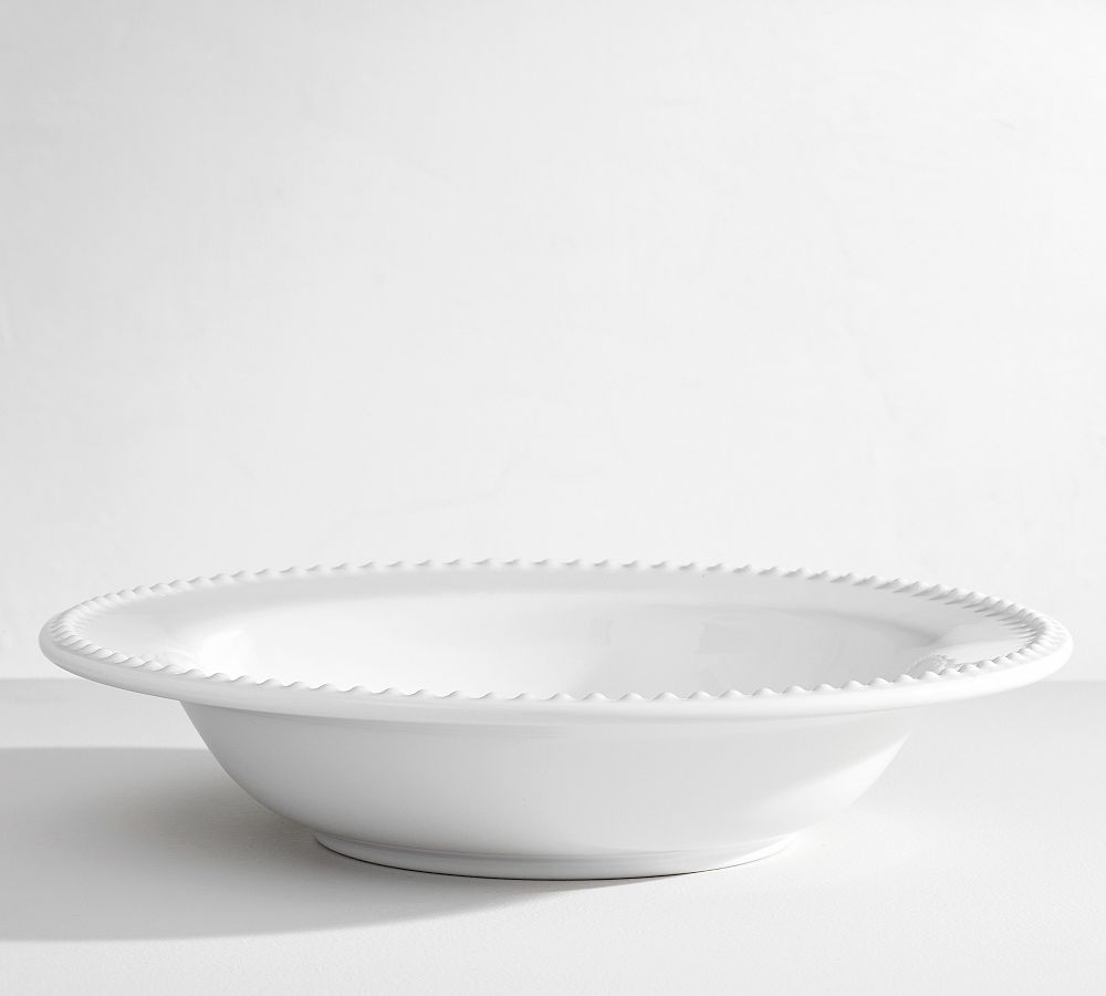 Emma Beaded Stoneware Soup Bowls - Set of 4 - Set of 4 - True White