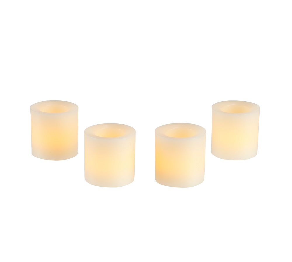 Flameless LED Wax Votive Candles - Set of 4