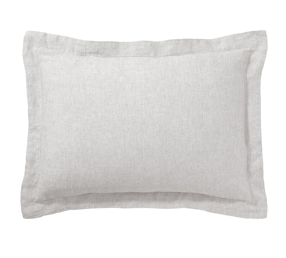 Belgian Flax Linen Sham - Soft Gray, Standard, Set of 2