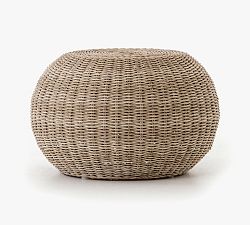 Encinitas Wicker Round Outdoor Accent Stool