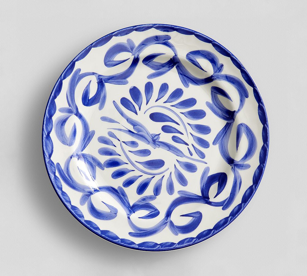 Puebla Outdoor Melamine Salad Plates - Set of 4 - Set of 4, Blue