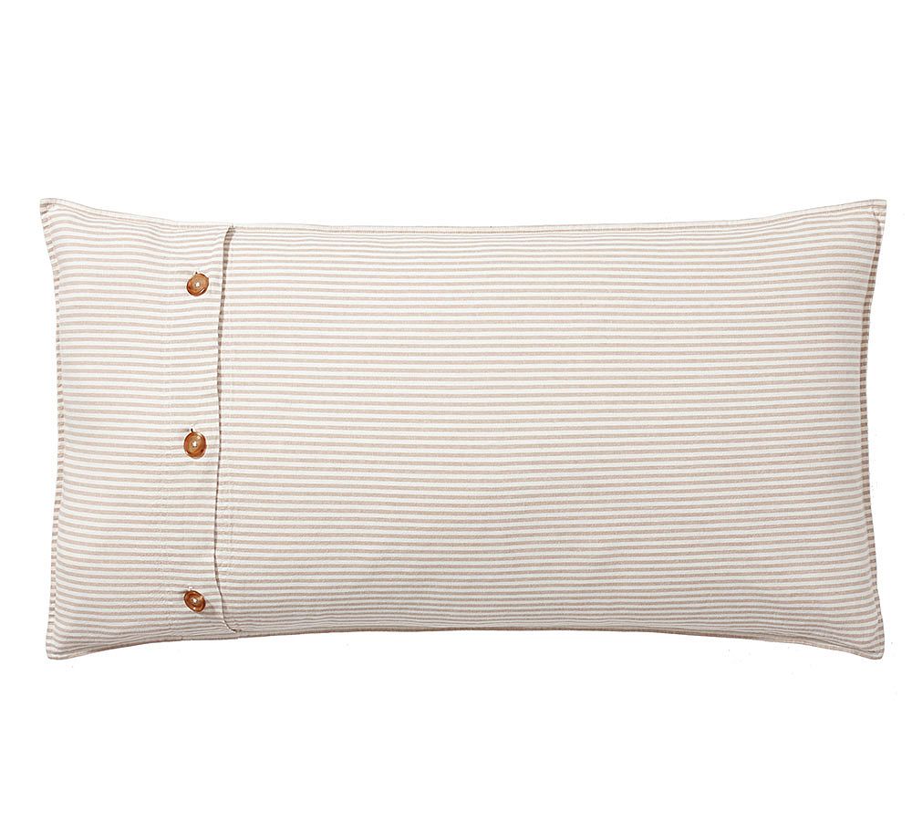Wheaton Striped Cotton Linen Duvet Cover - Flax, King