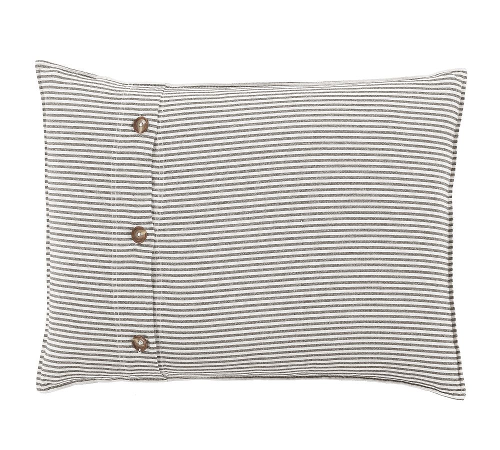 Wheaton Striped Cotton Linen Sham - Gray, Standard