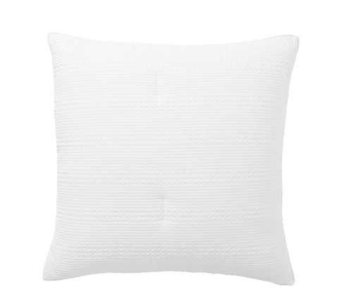 Honeycomb Cotton Comforter Sham, White, Euro