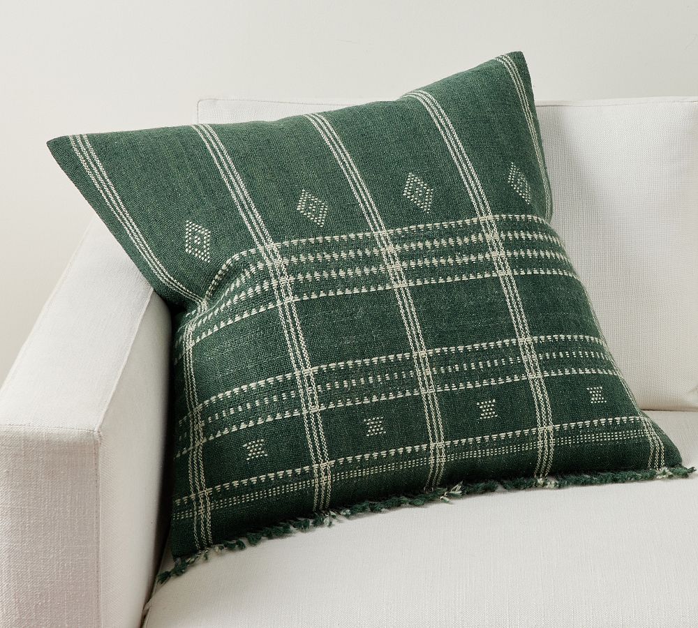 Kellan Yarn Dyed Woven Pillow Cover - 24 ", Pine