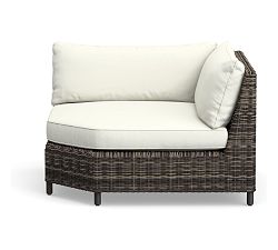 Torrey Sectional Cushion Cover Wedge Corner, High Performance Canvas; White