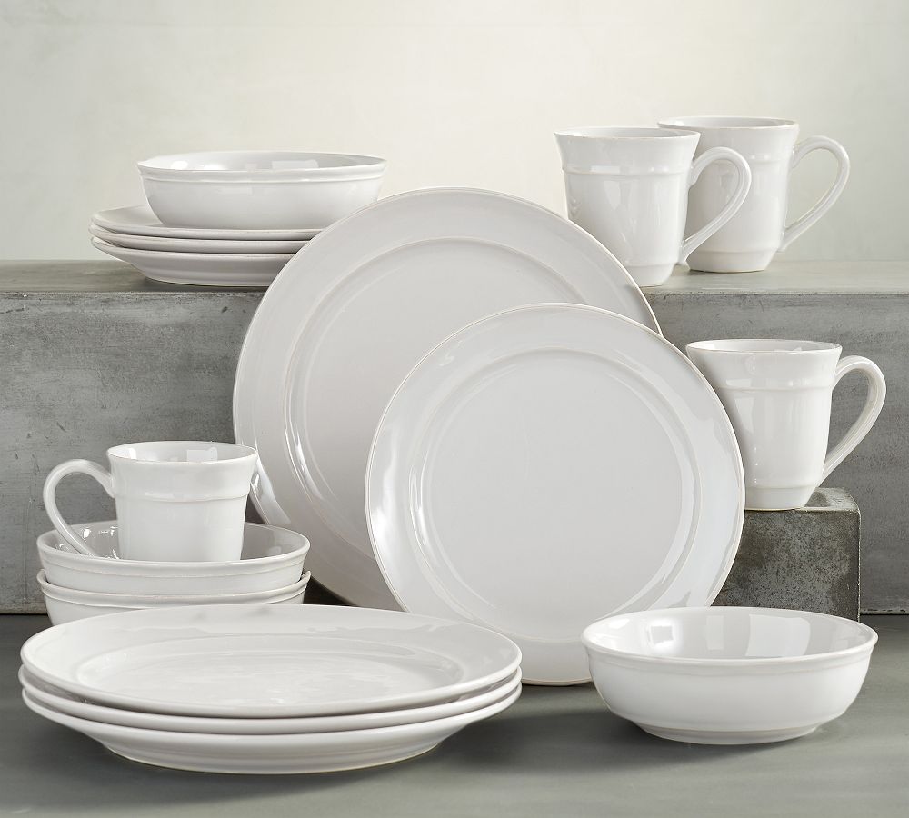 Cambria Handcrafted Stoneware Dinnerware Sets - 11 3/4" Dinner Plate with Soup Bowl - Stone