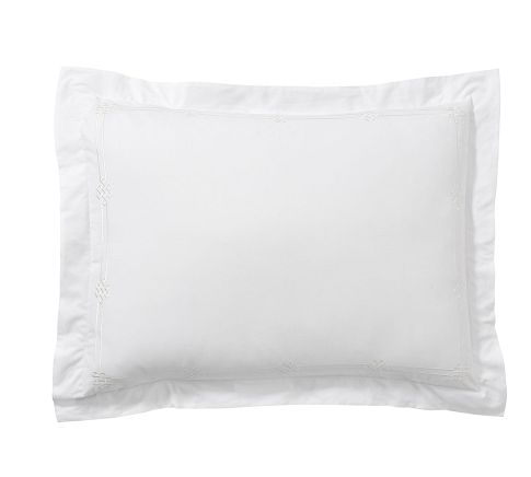 Emilia Embroidered Organic Percale Sham