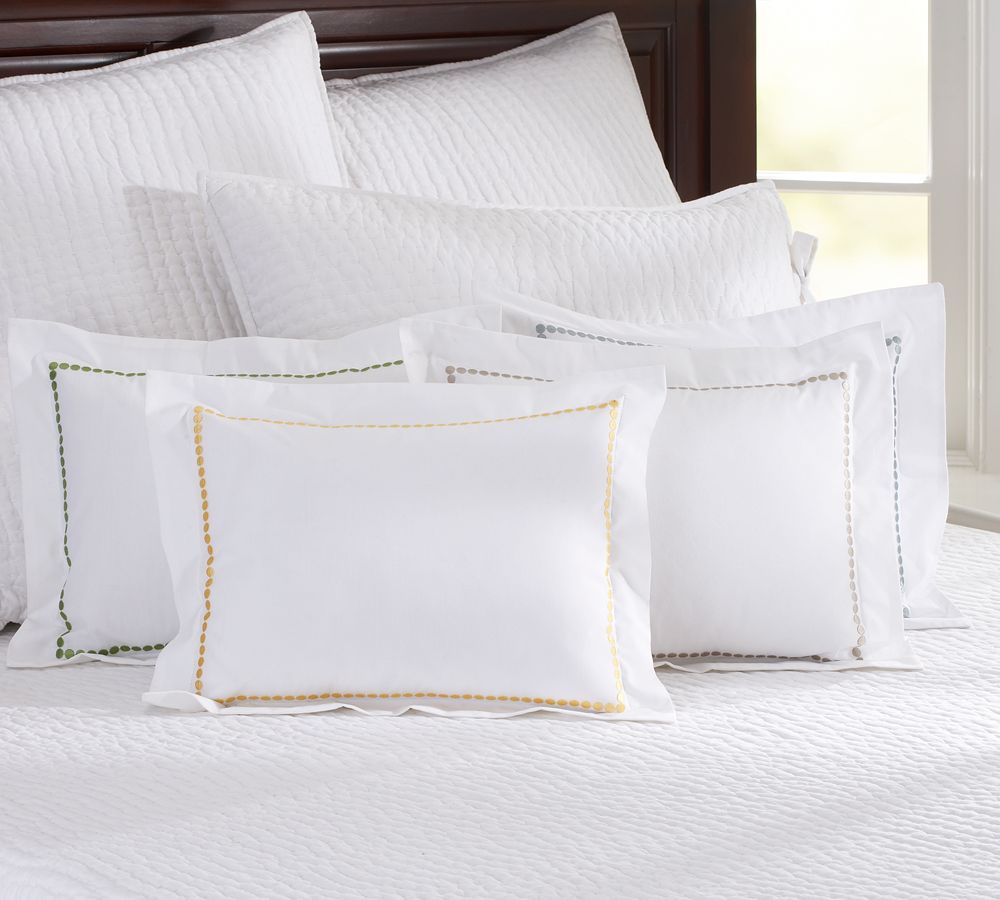 Pearl Embroidered Boudoir Pillow Cover, 12 x 16