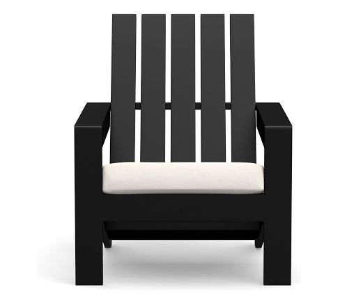 Cushion Only: Malibu Outdoor Adirondack Lounge Chair, Water-Resistant Canvas; Natural