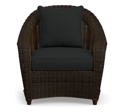 Torrey Cushion Cover Roll Arm Outdoor Lounge Chair, High Performance Canvas; Charcoal